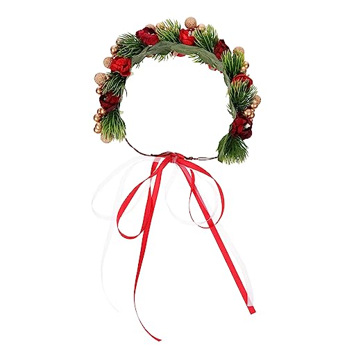 MERRYHAPY Funkelnde Weihnachtsgirlande Stirnband Glöckchen Handgefertigter Kranz Für Feiertagspartys Und Veranstaltungen von MERRYHAPY