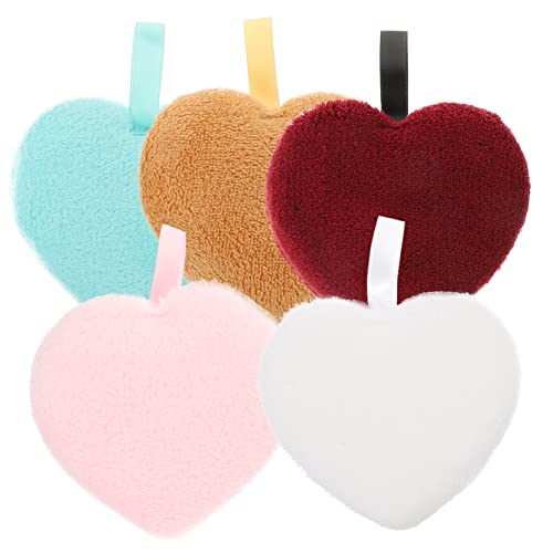 MERRYHAPY Wiederverwendbare Reinigungspads 5 Stück Herzförmiger Gesichtsreinigungspuff Sanfte Make up Entferner Waschbar Für Hauttypen Reinigungszubehör von MERRYHAPY