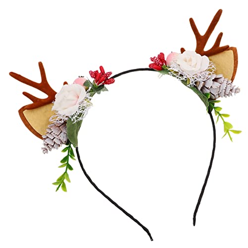 MERRYHAPY Geweih Stirnband Urlaubskostüm Kinderkostüm Weihnachtshaarband Geweih Haarband geweih haarband Party-Geweih-Stirnband schöner Haarreif Hirschhaarband Haartracht Stoff von MERRYHAPY
