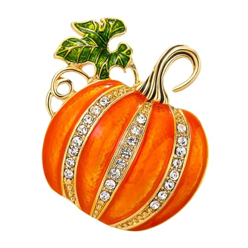 MERRYHAPY Glitzernde Kürbis Brosche mit Schützendem Emaille Finish Leichter Anstecker für Damen Vielseitiges Halloween Accessoire für Kleidung Taschen und Hüte zu Pullovern und Mänteln von MERRYHAPY