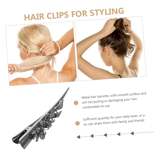 MERRYHAPY Glitzernde funkelnde Haarspange Retro Entenschnabel Haarklammer Metall Alligator Clip für Damen Hochzeit Party Haarschmuck Vintage Stil Eleganter Haarschmuck von MERRYHAPY