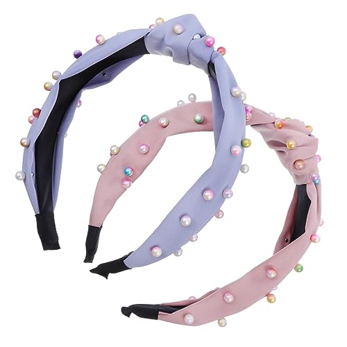 MERRYHAPY 2stücke Haarband Mit Kreativen Perlen Und Knoten Breites Haaraccessoire Für Mädchen Vielseitig Einsetzbar Für Alltag Make-up Und Besondere Anlässe von MERRYHAPY