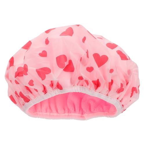MERRYHAPY Haar Trocknen Hut Mehrzwecke Badkappe Dekorative Herzdruckhut Tragbare Duschkappe Bequeme Duschhaarmütze Frauen Lady Haarschlafung von MERRYHAPY