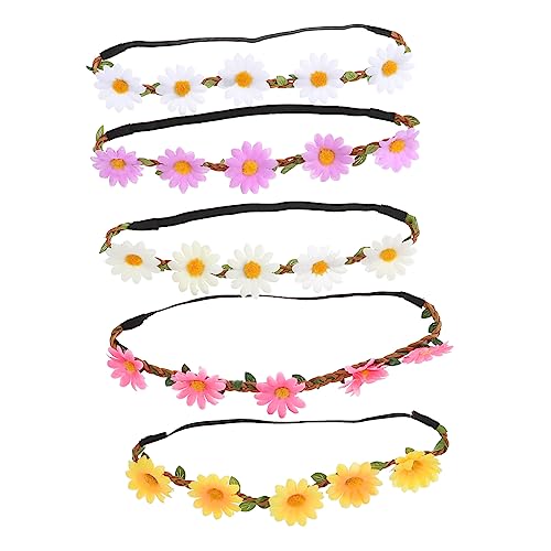 MERRYHAPY 5stücke Teiliges Marguerite Haarband Für Frauen Handgemachte Blumenkränze Und Helllila Für Hochzeiten Festivals Und Besondere Anlässe von MERRYHAPY