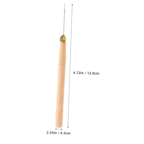 MERRYHAPY Haarnadel Dreadlocks Perückenverlängerung mit Stabiler Holzgriff Häkelnadel Langlebige Handgefertigte Haarkrochet für Einfaches Flechten und Styling Komfortables Werkzeug für von MERRYHAPY