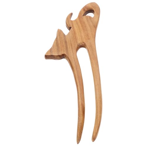 MERRYHAPY Holz Haarnadel Katze Geschnitzt Haarstab Für Lange Haare Haarspangen Aus Holz Für Frauen Vintage Haar-accessoire von MERRYHAPY