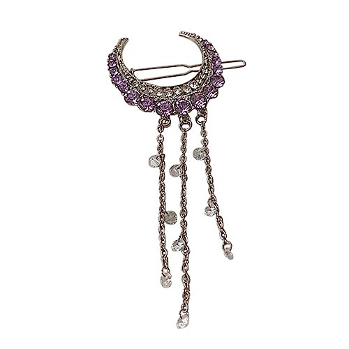 MERRYHAPY Strass Haarspange Mit Quasten Mond Haarnadel Für Frauen Glänzende Haarnadel Kopfschmuck Eleganter Haarschmuck Für Partys Und Anlässe von MERRYHAPY