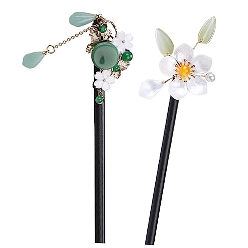 MERRYHAPY 2stücke Haarstäbchen Mit Blumen- Chinesische Retro-haarschmuck Für Und Mädchen Für Hochzeiten Partys Und Tägliches Styling von MERRYHAPY
