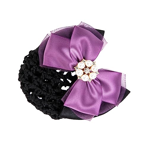 MERRYHAPY Perlen Haarschmuck Netz-haarnetz Mit Schleife Haarknoten-abdeckung Für Damen Professioneller Look von MERRYHAPY