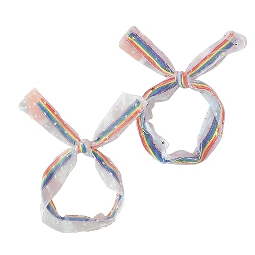 MERRYHAPY 2stücke Regenbogen-haarband Aus Netzspitze Farbenfrohes Haaraccessoire Mit Stern Und Punktdesign Für Damen Und Strapazierfähig Und von MERRYHAPY