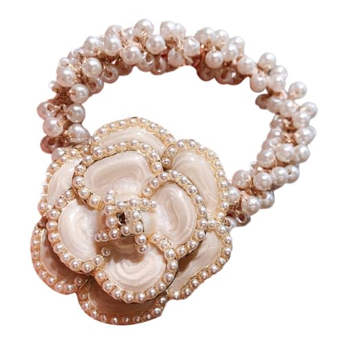 MERRYHAPY Blumen Haargummi Mit Perlen Für Damen Elastischer Haargummi Für Pferdeschwanz Geeignet Für Mädchen Und Vielseitiges Haarschmuck-accessoire Für von MERRYHAPY