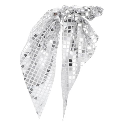 MERRYHAPY Schnecke Haargummis Mit Pailletten Silberne Schleife Glitzer-haargummis Für Damen Schleifenclips Haarspangen Für Mädchen Und Frauen Für Pferdeschwanz Hochzeit Und Party von MERRYHAPY