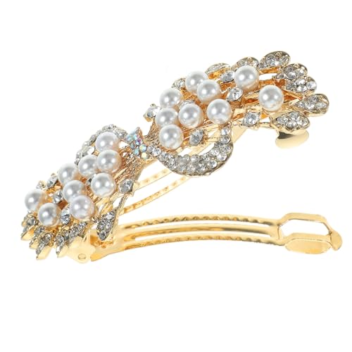 MERRYHAPY Haarspange Mit Perlen Federhaarspange Für Damen Metallhaarnadel Haarschmuck Für Verschiedene Frisuren von MERRYHAPY