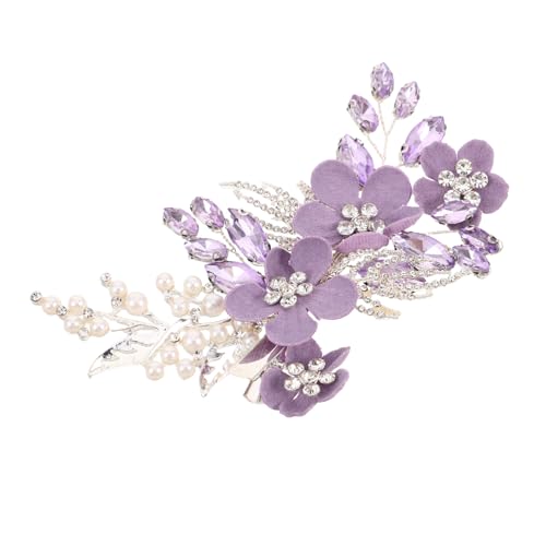 MERRYHAPY Haarspange Mit Kristallblumen Für Frauen Kunstperlen Und Strass Blumendesign Für Hochzeiten Kopfschmuck Mit Glitzersteinen Für Brautjungfern Und Besondere Anlässe von MERRYHAPY