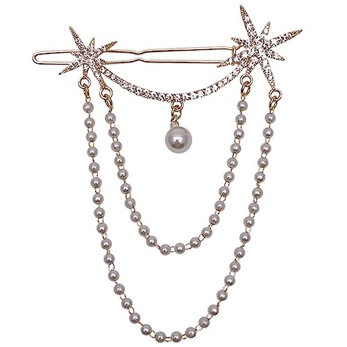MERRYHAPY Haarspange Mit Strasssteinen Und Perlenanhänger Haarnadel Mit Quaste Kopfschmuck Für Damen von MERRYHAPY