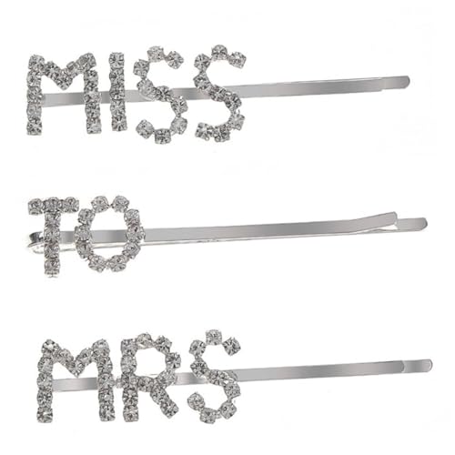 MERRYHAPY Haarspange mit Strasssteinen Retro-Haarspange mit Strasssteinen Haarnadel in Buchstabenform für Hochzeitsfeiern für Frauen Mädchen Brautjungfern von MERRYHAPY