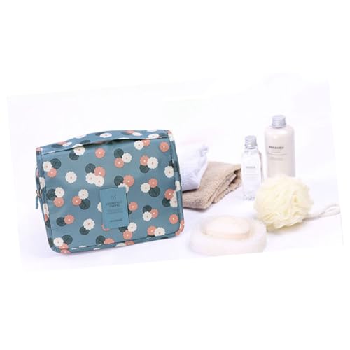 MERRYHAPY Hängender Kosmetiktasche Für Reisen Multifunktionale Toiletry Organizer Mit Praktischem Aufhänge-Haken Für Frauen Und Mädchen Blaues Blumenmuster Geräumig Und Leicht Für von MERRYHAPY