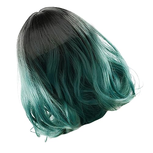 MERRYHAPY 1stück Schwarze Und Verlaufende Kurze Lockige Perücke Für Frauen Für Cosplay Partys Und Besondere Anlässe Stilvolles Haar-accessoire Für Jeden Anlass von MERRYHAPY