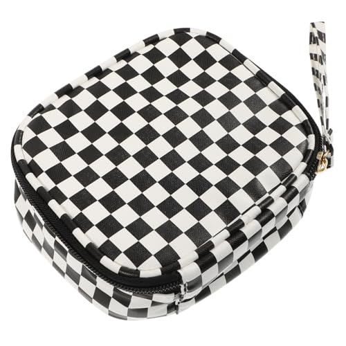 MERRYHAPY Damen Geldbörse Mit Reißverschluss Kleiner Periodenbeutel Für Damen Kosmetiktasche Im Karomuster Praktische Aufbewahrung Für Lippenstift Münzen Und Schlüssel Tragbare von MERRYHAPY