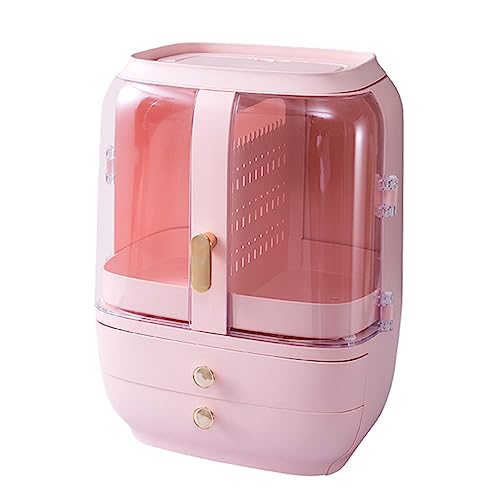 MERRYHAPY Kosmetik Organizer Mit Schubladen Und Fächern Großer Aufbewahrungsbehälter Für Make up Wasserfest Tragbar Für Zuhause Und Reisen in Rosa von MERRYHAPY