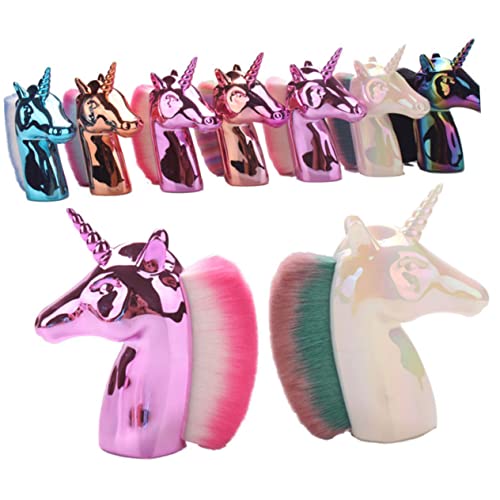 MERRYHAPY Einhorn Make up Pinsel Für Frauen Puder Rougepinsel Mit Farbigem Griff Kosmetikpinsel Für Foundation Und Concealer Ergonomisches Design Für Mädchen Und Damen von MERRYHAPY