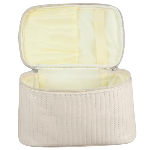 MERRYHAPY Makeup Bag Für Frauen Beiger Tragbarer Kosmetik Und Toilettenartikel-Organizer Mit Großem Volumen Für Reisen Und Unterwegs von MERRYHAPY