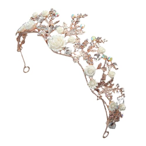 MERRYHAPY Krone Stirnband Aus Strass Und Legierung Für Hochzeit Kleid Tiara Brautkrone Zarte Kronenkopfschmuck Glänzend von MERRYHAPY