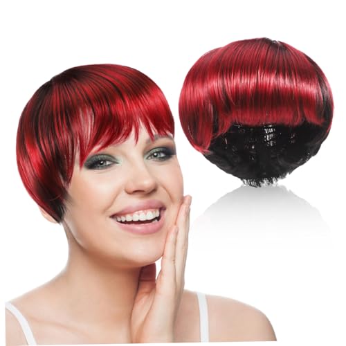 MERRYHAPY Kurze Bob-perücke mit Natürlichen Synthetischen Haaren Atmungsaktiv Vielseitig Stylbar Leichter Polyesterfaser-pixie-schnitt für Damen für Alltag Party und Cosplay von MERRYHAPY