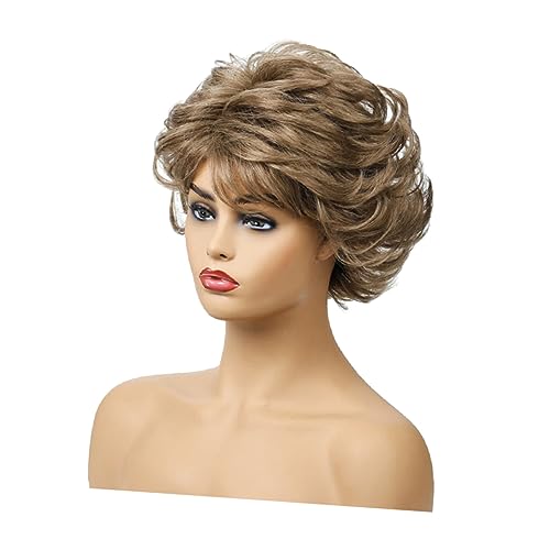 MERRYHAPY Perücke Aus Kunstfaser Für Damen Kurzes Lockiges Haar Stilvolle Modische Kopfbedeckung von MERRYHAPY