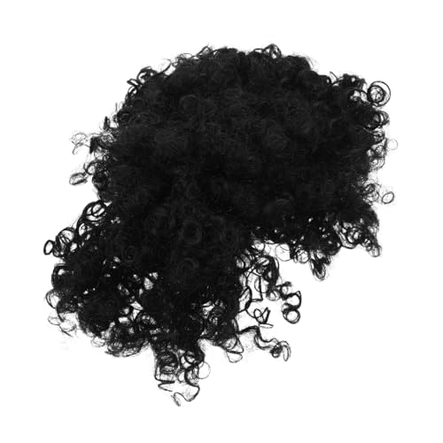 MERRYHAPY Kurzhaar Afro Perücke Damen Natürliche Lockige Synthetische Haare mit Fransen Verstellbar für Sicheren Sitz Realistische Afro-struktur für Cosplay Kostümparty und Alltag in Schwarz von MERRYHAPY