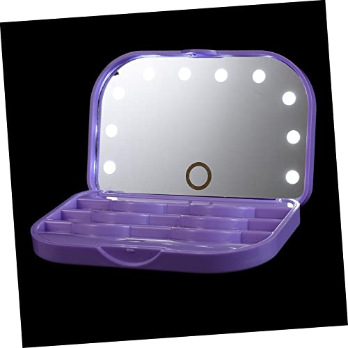 MERRYHAPY Wimpernaufbewahrungsbox Mit Led-licht Und Spiegel Organizer Für Künstliche Wimpern Kompakt Und Tragbar Für Professionelle Und Persönliche Nutzung von MERRYHAPY