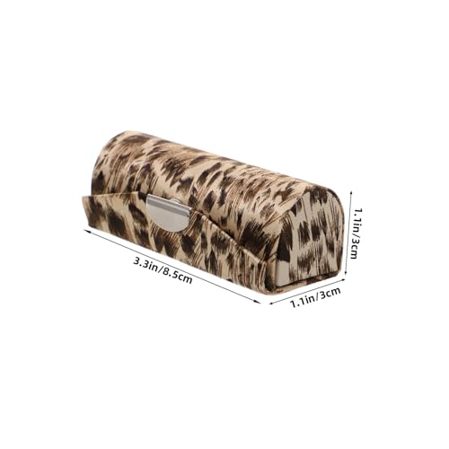 MERRYHAPY Leopard Print Lippenstiftetui mit Spiegel Kleines Satin Lippenstifthalter Eleganter Lippenbalsam Organizer Kratzfestes Make up Reiseetui für Damen und Mädchen Praktische von MERRYHAPY