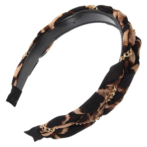 MERRYHAPY Leoparden Stirnband Elegante Stirnbänder Für Damen Haarschmuck Für Damen Breites Stirnband Für Damen Haarbänder Für Damen Haar Accessoires Mädchen Haarbänder Stirnbänder von MERRYHAPY