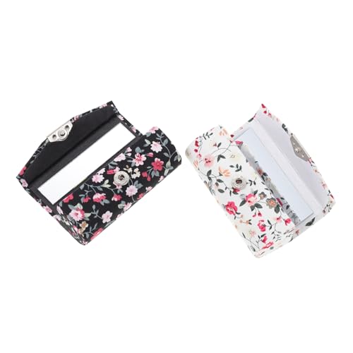 MERRYHAPY Lippenstift-Organizer Mit Blumenmuster 2 Aufbewahrungsboxen Mit Spiegel Für Make-up von MERRYHAPY
