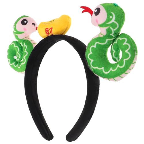 MERRYHAPY Lustiges Festliches Accessoire Für Die Neujahrsparty Haarschmuck Schlangenkopfschmuck Neujahrsparty Stirnband Plüsch Cartoon Glücksstirnband von MERRYHAPY