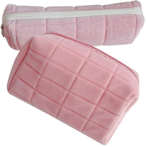 MERRYHAPY 2stücke Kosmetiktasche Plüsch Make-up Beutel Mit Großem Volumen Für Kosmetik Und Schreibwaren Leicht Und Langlebig Für Reisen Und Täglichen Gebrauch von MERRYHAPY