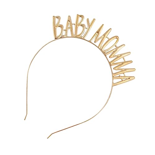 MERRYHAPY Goldenes Buchstaben Druck Stirnband für Kopfbedeckung für Partys und Babypartys mit Strassstein Dekoration und Kämmen von MERRYHAPY