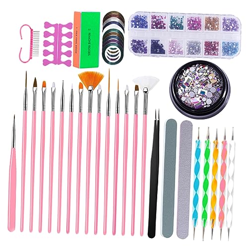 MERRYHAPY 1satz Nagelkunst Set Mit Pinsel Und Stift Professionelles Maniküre Werkzeug Kit Für Kreative Nageldesigns Für Damen Und Mädchen Für Zuhause Salon von MERRYHAPY