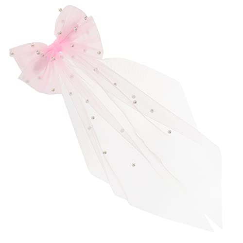 MERRYHAPY Bridal Hair Bow Für Mädchen Dekorativer Haarknoten Mit Perlen Eleganter Haarschmuck Für Hochzeiten Und Festliche Anlässe Für Mädchen Und Sanftem Rosa von MERRYHAPY