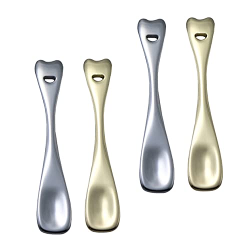 MERRYHAPY Metall Gesichtscreme Löffel Wiederverwendbare Kosmetik Spatel für Hautpflege Make Up Tools für Gesichtsmaske Serum Peeling 4 Stück von MERRYHAPY
