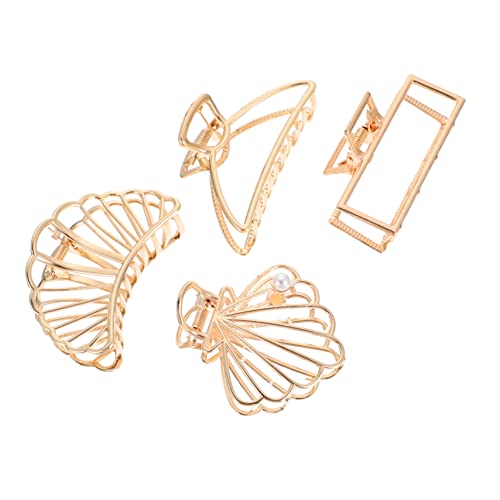 MERRYHAPY 4stücke Haarklammern Aus Goldener Legierung Bananen-haarklammer-design Kieferclips Für Frauen Hohle Haarverschluss-form Robuste Haarklammern von MERRYHAPY