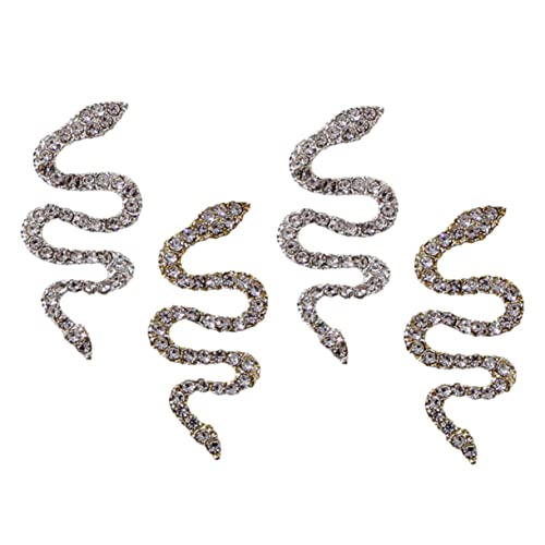 MERRYHAPY 4stücke 3d Schlangen Nagelkunst Dekoration Legierung Maniküre Schmuck Selbstgemacht Nagel Ornamente Für Frauen Glitzernde Nagel Schmuck Einfach Zu Verwenden Für Kreative von MERRYHAPY