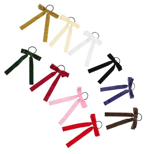 MERRYHAPY Niedliche Haargummis Mit Schleife 10er-pack Elastische Pferdeschwanzhalter Schleifenseile Haargummis Für Mädchen Und Kinder von MERRYHAPY