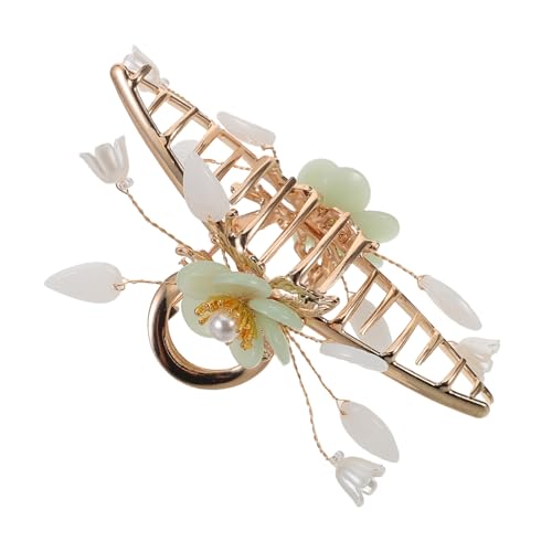 MERRYHAPY Non Slip Floral Hair Clip mit Perlen Vintage Metall Haarspange Chinesischer Stil Sicherer Am Hinterkopf Stylingzubehör für Damen Retro Inspirierte Frisuren von MERRYHAPY