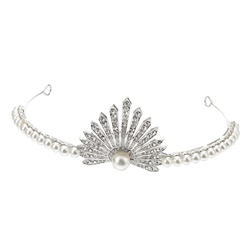 MERRYHAPY Hochzeit Krone Aus Kunstperlen Mit Glänzendem Strass Tiara Für Braut Elegantes Stirnband Schmuck MERRYHAPY Hochzeit Krone Aus Kunstperlen Mit Glänzendem Strass Tiara Für Braut Elegantes Stirnband Schmuck von MERRYHAPY