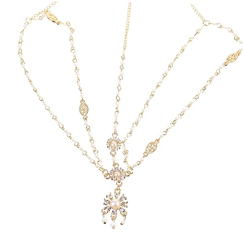 MERRYHAPY Perlen Kopfschmuck Damen Quaste Blumen Kopf Kette Kopfstück Hergestellt Aus Hochwertigem Material Für Bankett Party Oder Abschlussball von MERRYHAPY