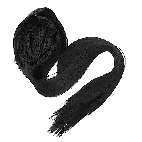 MERRYHAPY Fashion Damen Perücke Lang Gerade Schwarze Cosplay-welle Heat-resistant Mit Hauben Und Kamm Für Partys Und Anime-veranstaltungen von MERRYHAPY