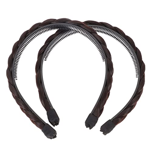 MERRYHAPY 2stücke Geflochtenes Stirnband Aus Kunsthaar Breites Zopfstirnband Haarband Zum Binden Stirnband Für Mädchen Kopfschmuck Perückenzopf Hochtemperaturseide Party Accessoire von MERRYHAPY