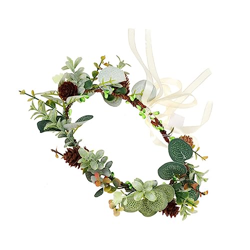 MERRYHAPY Pine Cone Haarschmuck Kopfkranz Leichtes Party Haarband Blumengirlande Braut Kopfschmuck für Hochzeit Fotografie Karneval Festtagsdeko von MERRYHAPY