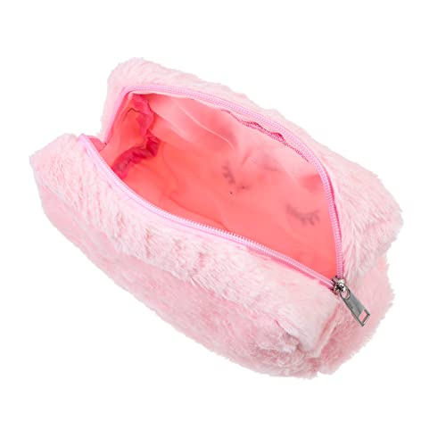 MERRYHAPY Plüsch-Make-up-Tasche Damen-Kosmetiktasche Cartoon-plüsch-Tasche Make-up-Aufbewahrungstasche Großes Fassungsvermögen Reißverschluss Langlebig Praktisch von MERRYHAPY